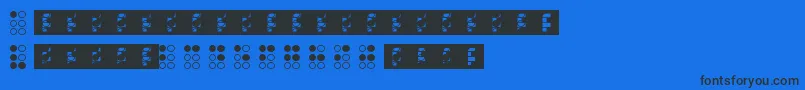 Braillefont-Schriftart – Schwarze Schriften auf blauem Hintergrund