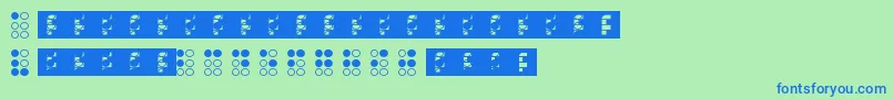 Braillefont-Schriftart – Blaue Schriften auf grünem Hintergrund