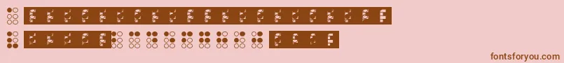 Braillefont-Schriftart – Braune Schriften auf rosa Hintergrund