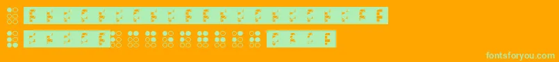 Braillefont-fontti – vihreät fontit oranssilla taustalla