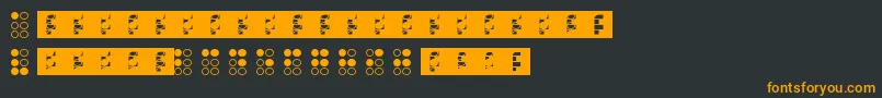 Czcionka Braillefont – pomarańczowe czcionki na czarnym tle