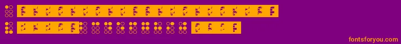 Fonte Braillefont – fontes laranjas em um fundo violeta