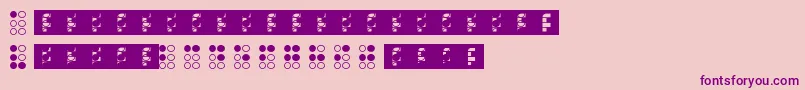 フォントBraillefont – ピンクの背景に紫のフォント