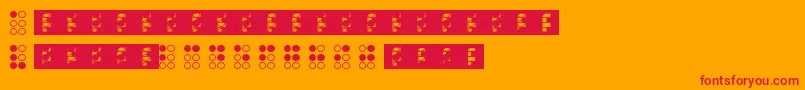 Fonte Braillefont – fontes vermelhas em um fundo laranja