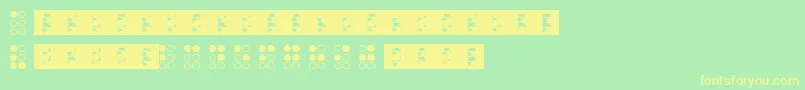 フォントBraillefont – 黄色の文字が緑の背景にあります