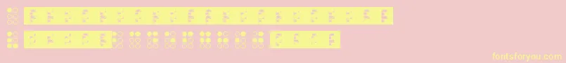 Braillefont-Schriftart – Gelbe Schriften auf rosa Hintergrund