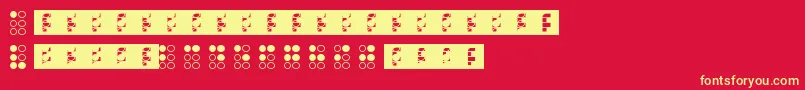 Fonte Braillefont – fontes amarelas em um fundo vermelho