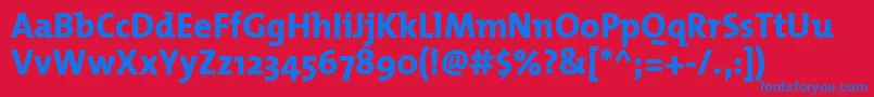 ThemixextraboldPlain Font – Blue Fonts on Red Background