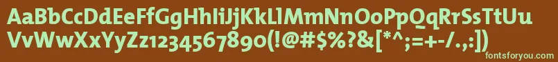 Шрифт ThemixextraboldPlain – зелёные шрифты на коричневом фоне