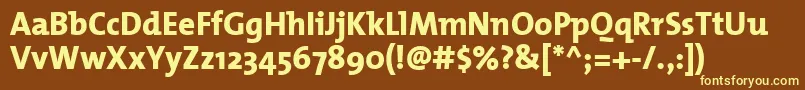 Czcionka ThemixextraboldPlain – żółte czcionki na brązowym tle