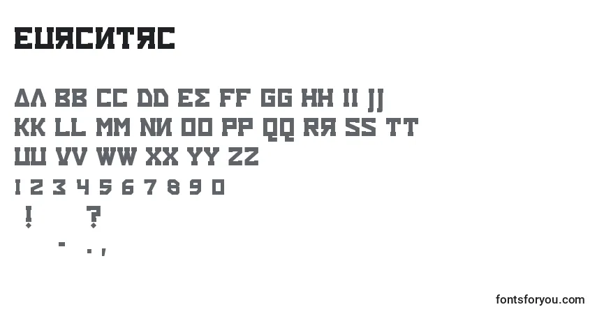 Eurcntrc-fontti – aakkoset, numerot, erikoismerkit