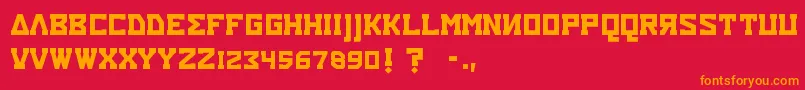 Eurcntrc Font – Orange Fonts on Red Background