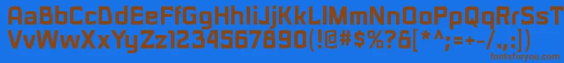 Czcionka SarasoriblRegular – brązowe czcionki na niebieskim tle