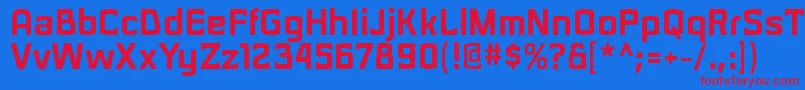 Czcionka SarasoriblRegular – czerwone czcionki na niebieskim tle