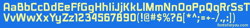 SarasoriblRegular Font – Yellow Fonts on Blue Background