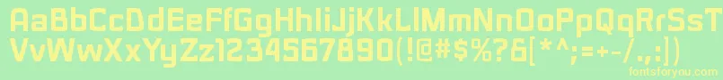 SarasoriblRegular Font – Yellow Fonts on Green Background