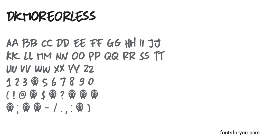 DkMoreOrLess font – alphabet, numbers, special characters