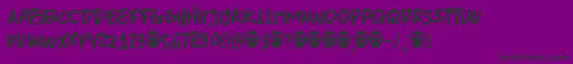 DkMoreOrLess-Schriftart – Schwarze Schriften auf violettem Hintergrund