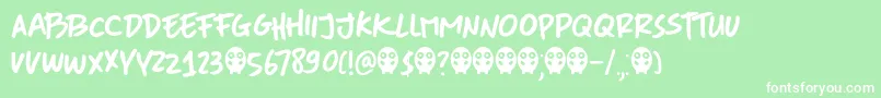DkMoreOrLess Font – White Fonts on Green Background