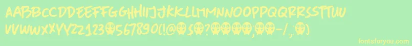 DkMoreOrLess Font – Yellow Fonts on Green Background