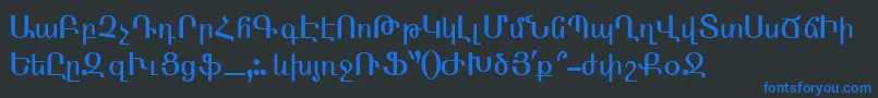 フォントArmenTtNormal – 黒い背景に青い文字