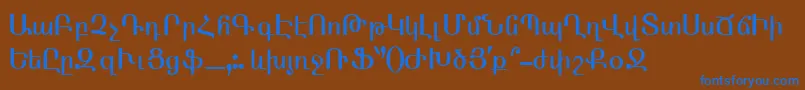 フォントArmenTtNormal – 茶色の背景に青い文字