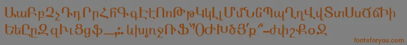 Weitere Informationen zur ArmenTtNormal-Schriftart ArmenTtNormal-Schriftart – Braune Schriften auf grauem Hintergrund