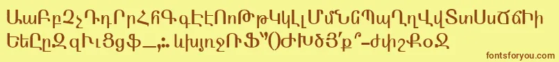ArmenTtNormal-Schriftart – Braune Schriften auf gelbem Hintergrund