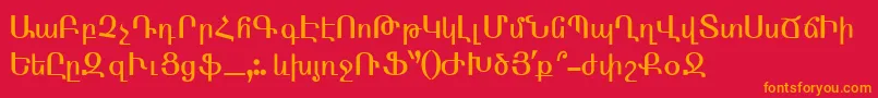 ArmenTtNormal Font – Orange Fonts on Red Background