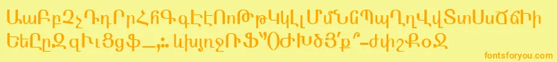 ArmenTtNormal-Schriftart – Orangefarbene Schriften auf gelbem Hintergrund