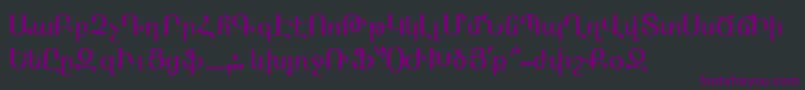 フォントArmenTtNormal – 黒い背景に紫のフォント