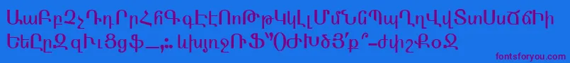 ArmenTtNormal-Schriftart – Violette Schriften auf blauem Hintergrund