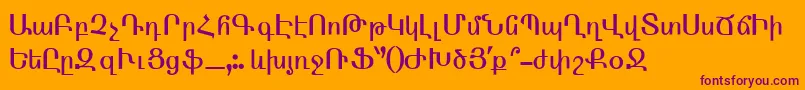 ArmenTtNormal-Schriftart – Violette Schriften auf orangefarbenem Hintergrund