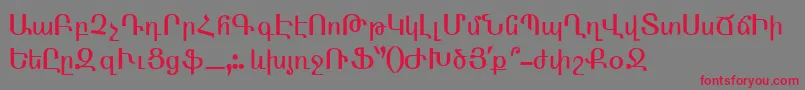 フォントArmenTtNormal – 赤い文字の灰色の背景