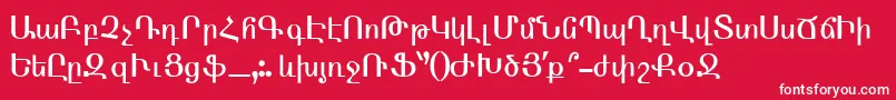 フォントArmenTtNormal – 赤い背景に白い文字