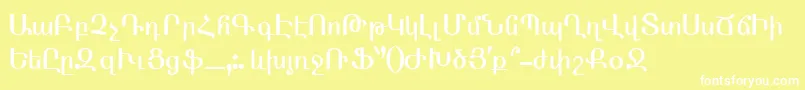 フォントArmenTtNormal – 黄色い背景に白い文字