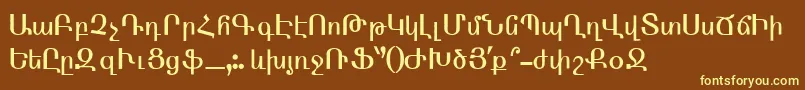 フォントArmenTtNormal – 黄色のフォント、茶色の背景
