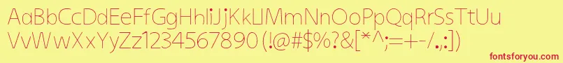 KiddysansLight-Schriftart – Rote Schriften auf gelbem Hintergrund