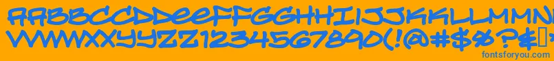Turnbb Font – Blue Fonts on Orange Background