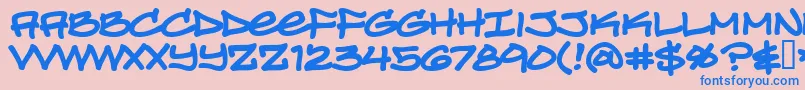 Turnbb Font – Blue Fonts on Pink Background