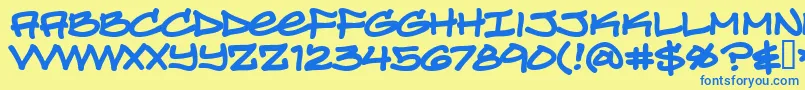 Turnbb Font – Blue Fonts on Yellow Background