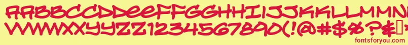 Turnbb Font – Red Fonts on Yellow Background