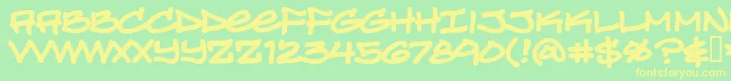 Turnbb Font – Yellow Fonts on Green Background