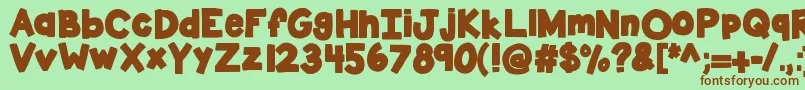 Kbsticktotheplan Font – Brown Fonts on Green Background