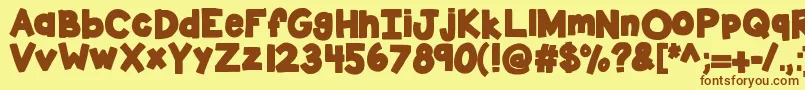 Kbsticktotheplan Font – Brown Fonts on Yellow Background