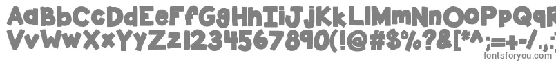 フォントKbsticktotheplan – 白い背景に灰色の文字