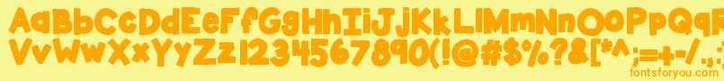 Kbsticktotheplan Font – Orange Fonts on Yellow Background