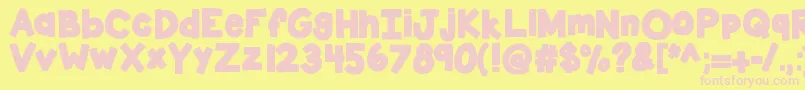 Kbsticktotheplan Font – Pink Fonts on Yellow Background