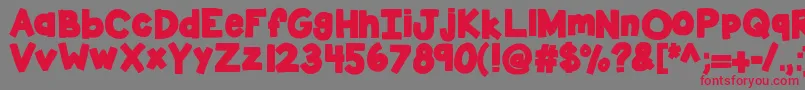 Kbsticktotheplan-Schriftart – Rote Schriften auf grauem Hintergrund
