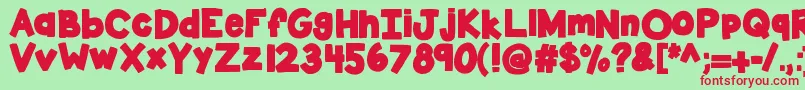 Kbsticktotheplan Font – Red Fonts on Green Background